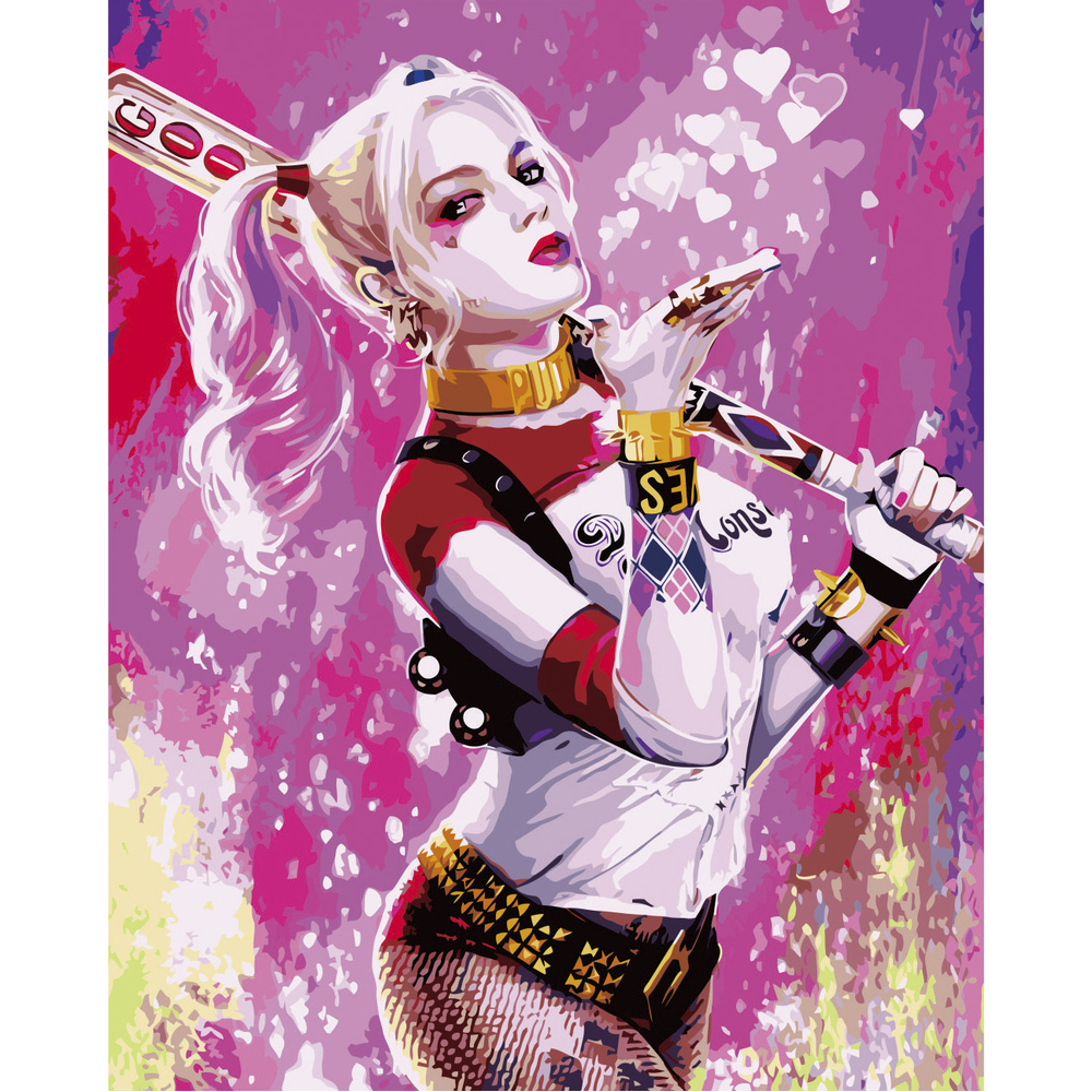 Фото, Видеообзоры картина за номерами strateg преміум харлі квін 2 з лаком розміром 40х50 см va-2730