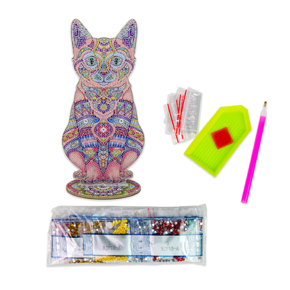 Фото, Відеоогляди алмазна мозаїка strateg преміум кошеня на підставці розміром 30х30 см (bjp13)