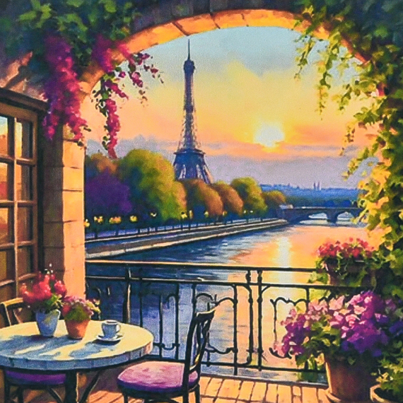 Отзывы  алмазна мозаїка strateg преміум балкон з видом на париж розміром 30х30 см (hee16341)