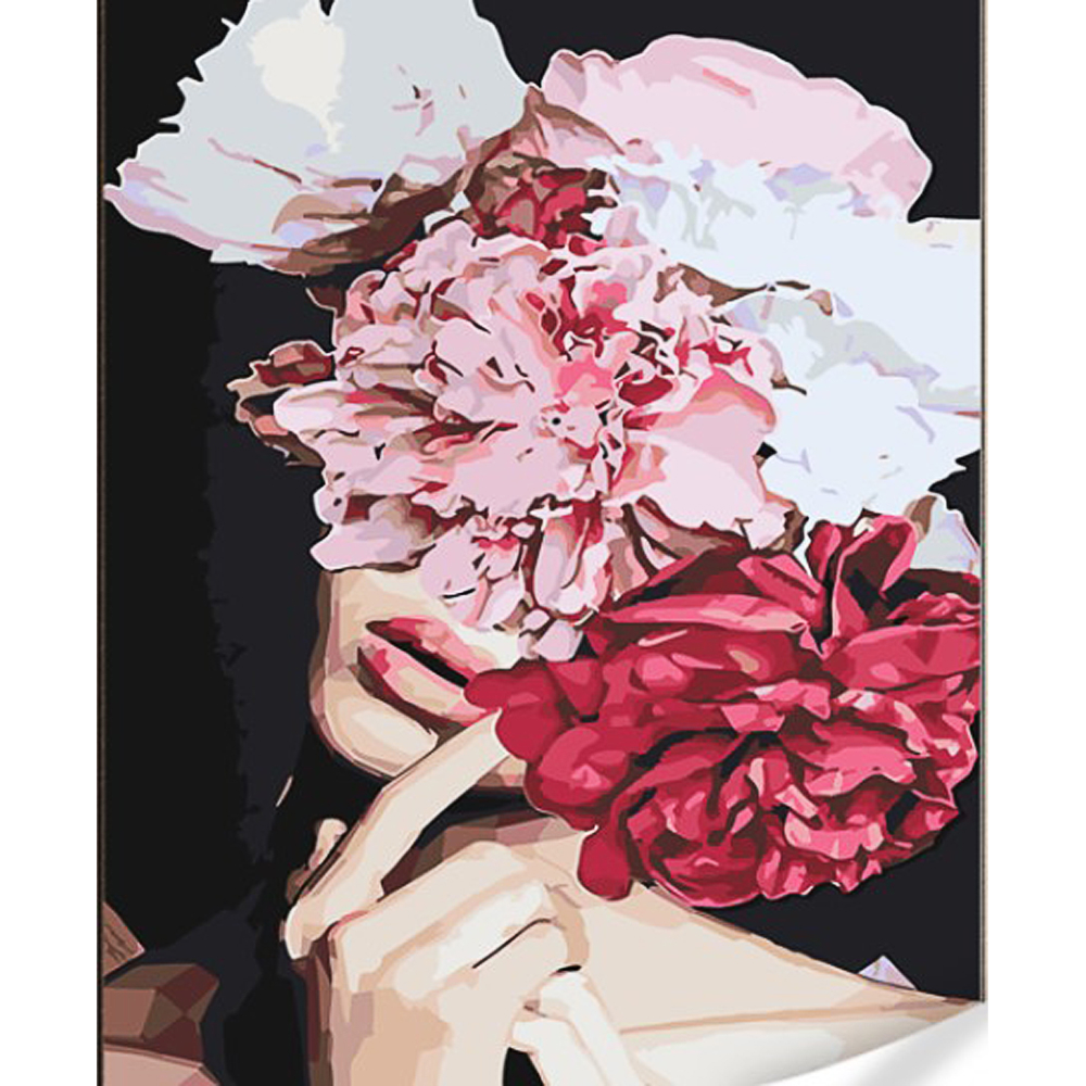 Фото, Видеообзоры картина за номерами strateg думки-півонії на кольоровому фоні розміром 40х50 (gs1592)
