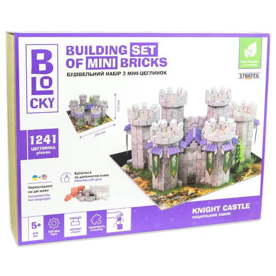 Отзывы  будівельний набір для творчості з міні-цеглинок blocky лицарський замок strateg (31005)