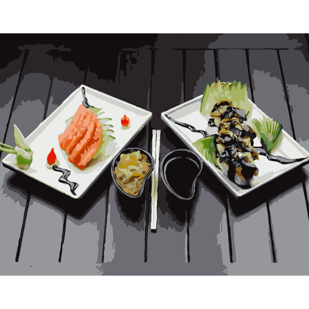 Фото, Видеообзоры картина за номерами strateg преміум японські делікатеси розміром 40х50 см (gs286)