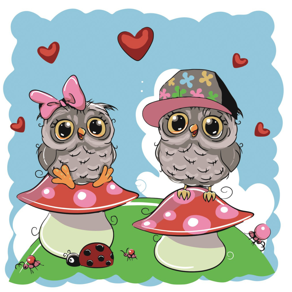 Фото, Видеообзоры картина за номерами strateg преміум совенята з лаком розміром 30х30 см es090