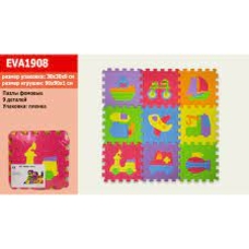 Килимок-пазл EVA1908 (24шт) транспорт, 9дет, в плівці 30*30см