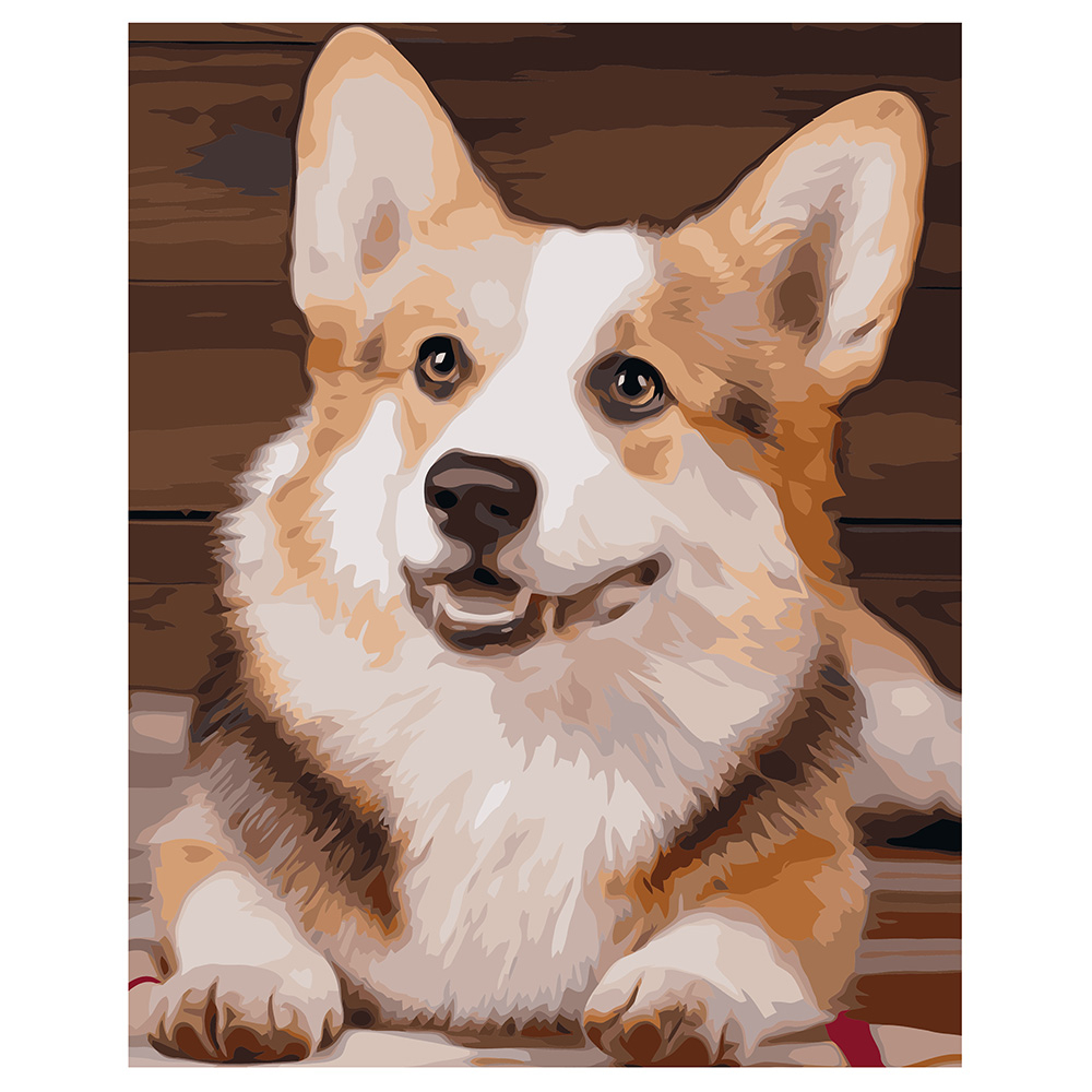 Фото, Видеообзоры картина за номерами strateg преміум милий коргі з лаком розміром 40х50 см va-1750