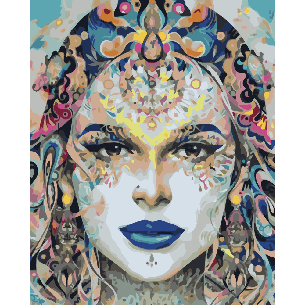 Фото, Відеоогляди картина за номерами strateg преміум малюнок на обличчі з лаком розміром 40х50 см va-3767