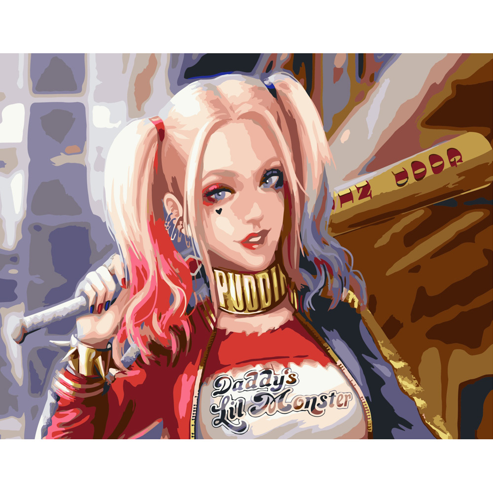 Фото, Відеоогляди картина за номерами strateg преміум посмішка харлі розміром 40х50 см (gs530)