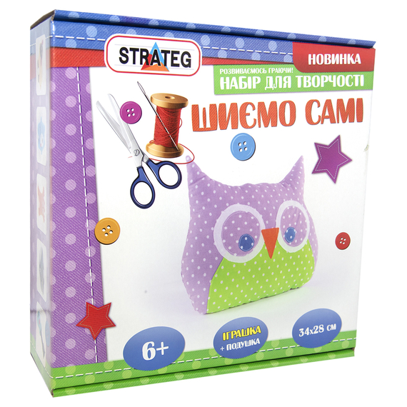 Набір для творчості Strateg шиємо самі Сова українською мовою (іп-01)