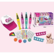 Набір для манікюру 666-2 (36/2) 4 лаки, баф, 4 глітери, наліпки, лампа, в кор