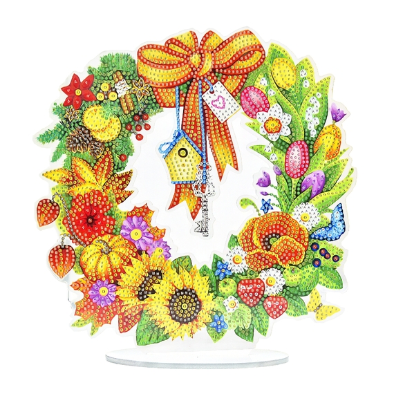 Відгуки  алмазна мозаїка strateg преміум віночок - цілий рік на підставці розміром 25х25 см (yklz16354)