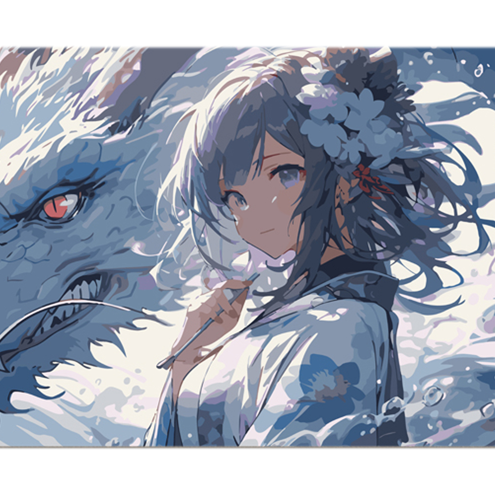 Фото, Видеообзоры картина за номерами strateg дракон і дівчинка аніме  на кольоровому фоні розміром 40х50 см (mz030)