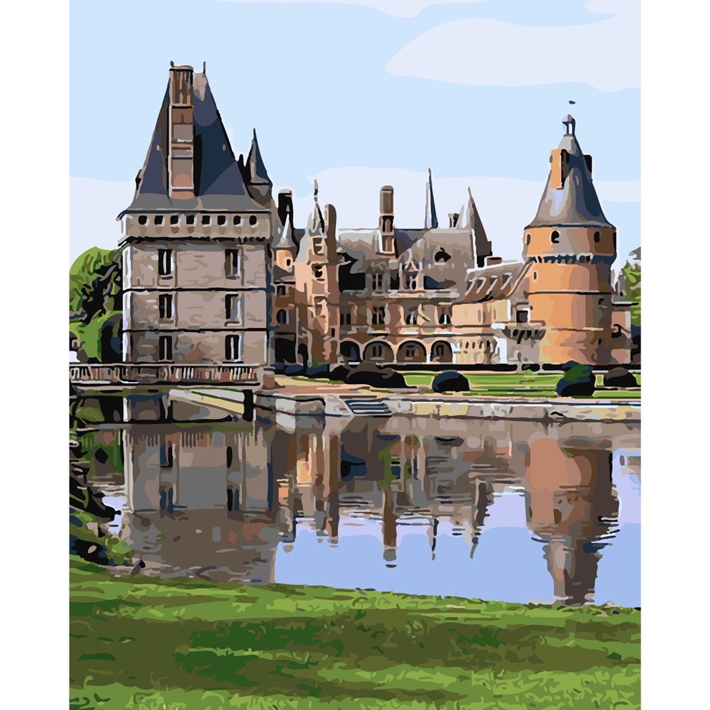 Фото, Видеообзоры картина за номерами strateg преміум маєток на озері з лаком розміром 40х50 см sy6157