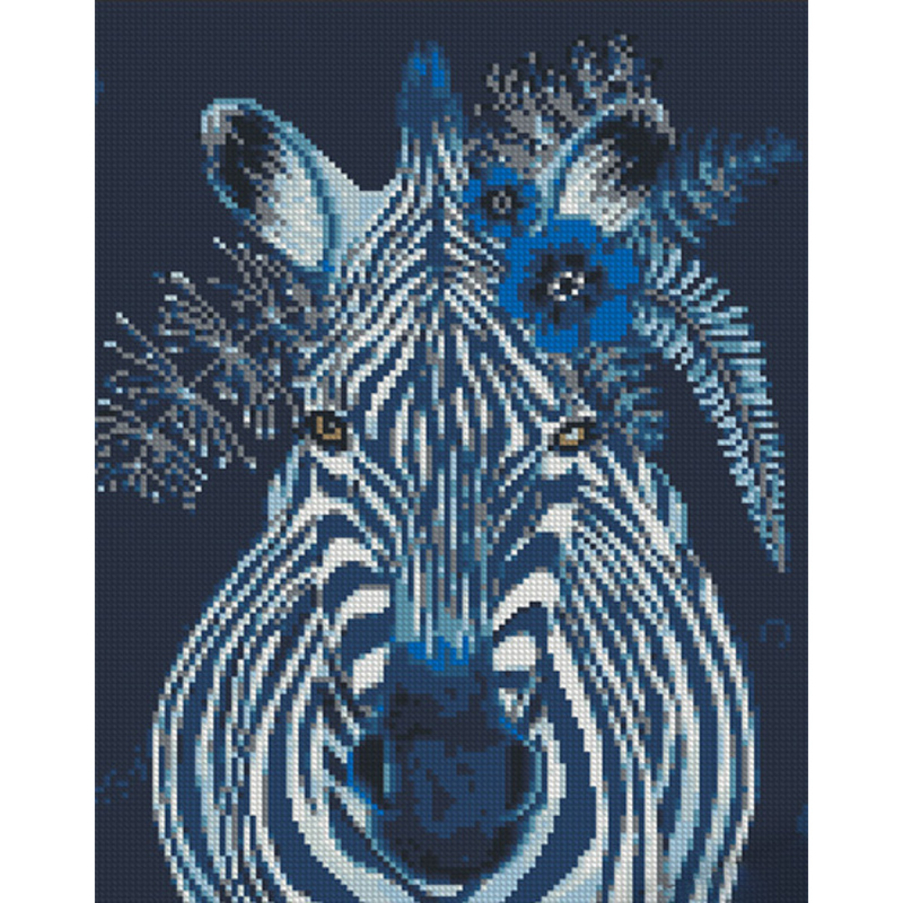 Фото, Відеоогляди алмазна мозаїка strateg преміум зебра з квітами розміром 30х40 см (kb073)