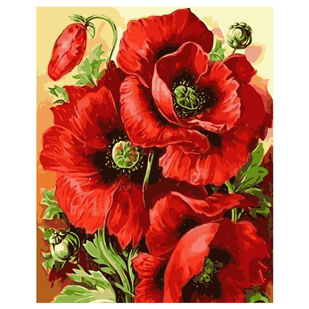 Фото, Видеообзоры картина за номерами strateg преміум маки з лаком розміром 40х50 см va-0659