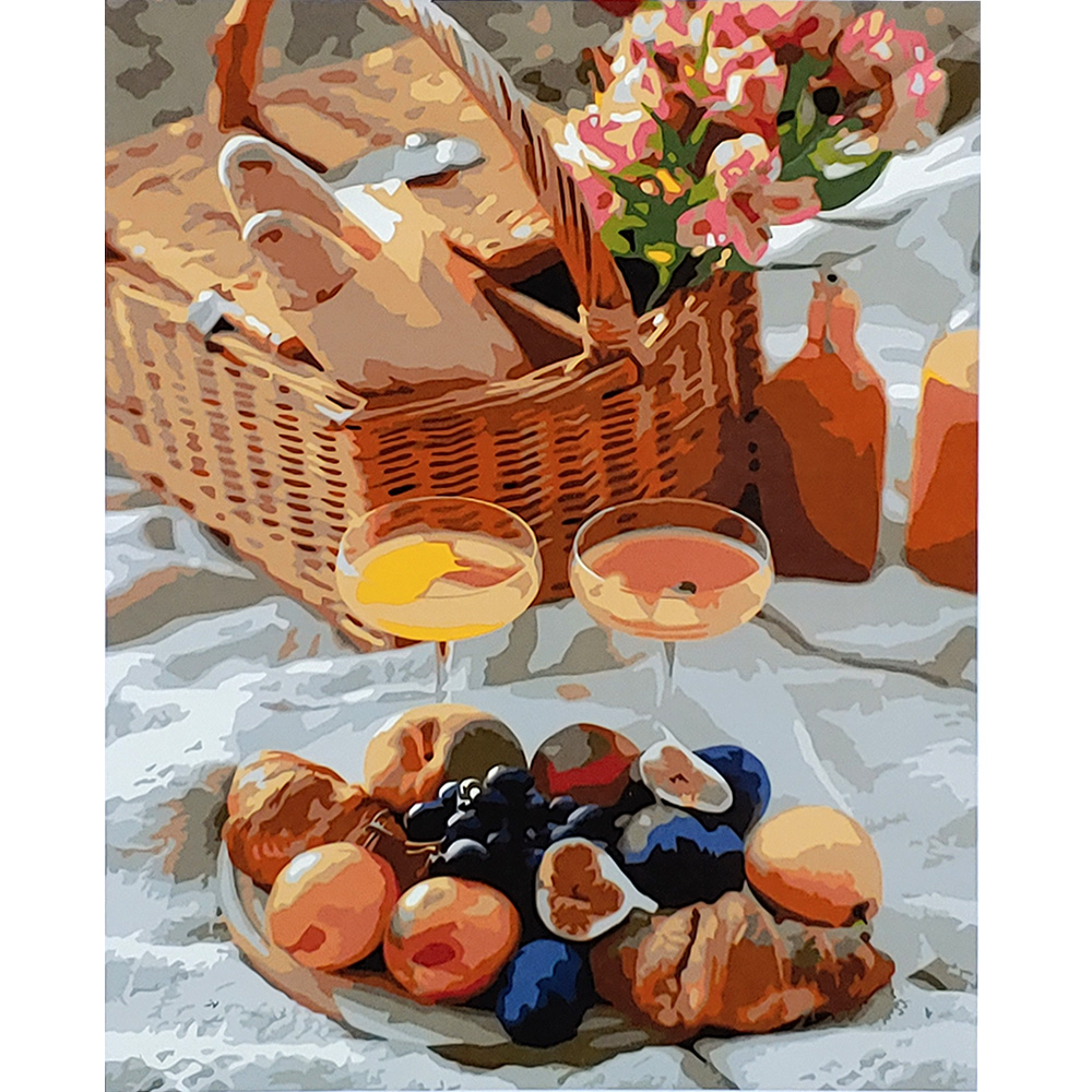 Фото, Видеообзоры картина за номерами strateg преміум романтика пікніку з лаком розміром 40х50 см (sy6663)