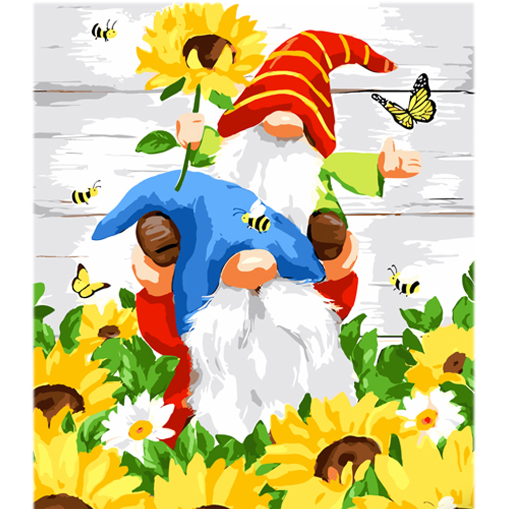 Фото, Видеообзоры картина за номерами strateg пара гномиків на кольоровому фоні розміром 40х50 см (mz065)