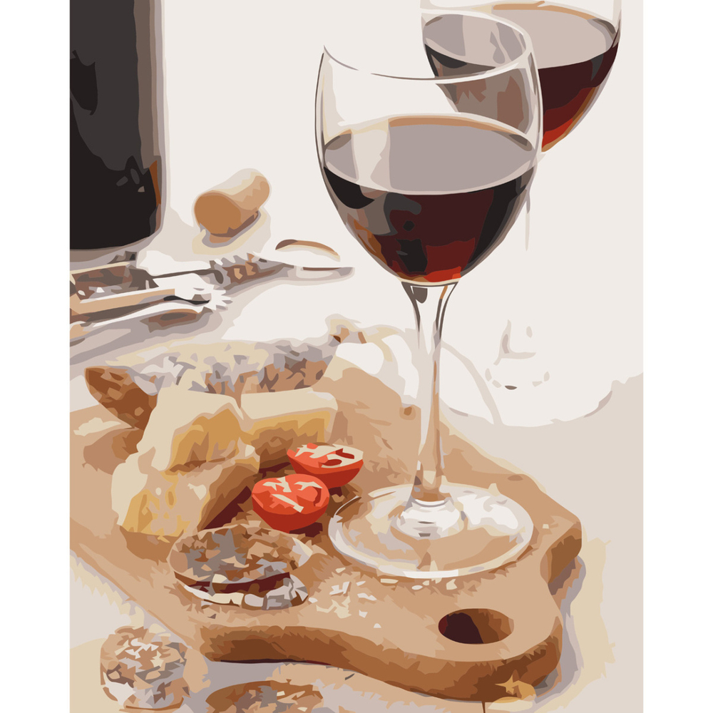 Фото, Відеоогляди картина за номерами strateg преміум келихи з коханням з лаком розміром 40х50 см va-3742