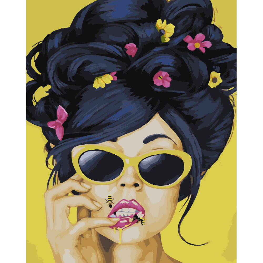 Фото, Видеообзоры картина за номерами strateg преміум медові губи з лаком розміром 40х50 см (va-3436)