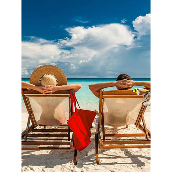 Отзывы  алмазна мозаїка strateg преміум відпочинок на пляжі  без підрамника розміром 40х50 см  (gc86028)