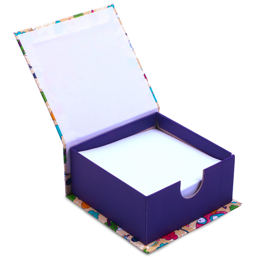 Фото, Видеообзоры картонний бокс з папером для нотаток 90х90мм vt9901-82