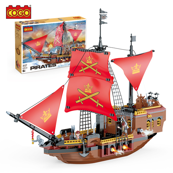 Конструктор дитячий Піратський корабель COGO 3127, Sea Rover ,602 деталей, для хлопчиків