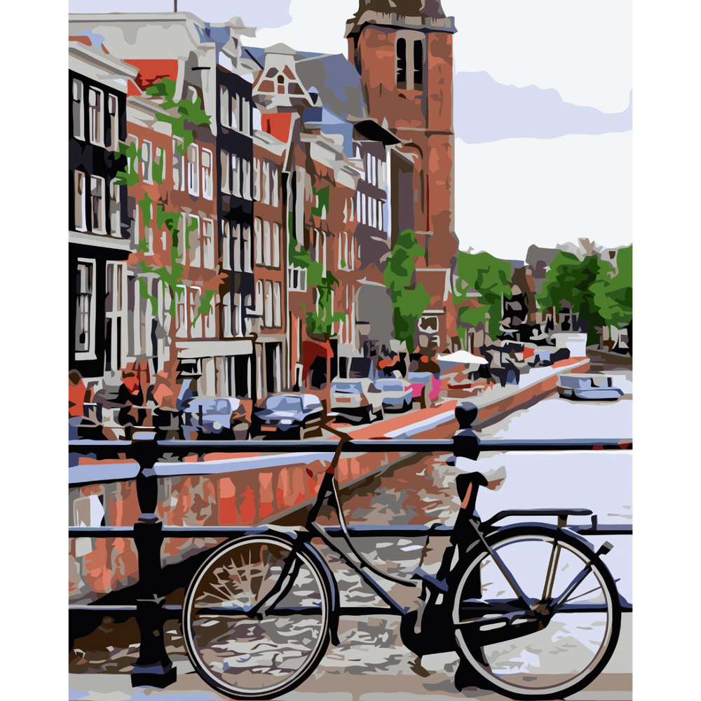 Фото, Відеоогляди картина за номерами strateg преміум прогулянка на велосипеді з лаком розміром 40х50 см va-3773
