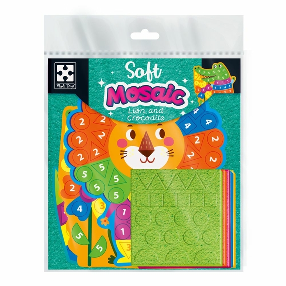 Набір для творчості Vladi Toys зі плюшевою мозаїкою «Лев та Крокодил» VT4511-18
