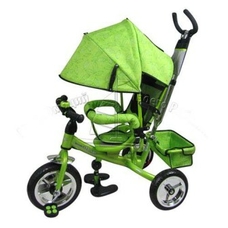 Велосипед M 0448-2 (1шт) EVA Foam, три колеса, колясочный, зеленый, усиленная двойная ручка