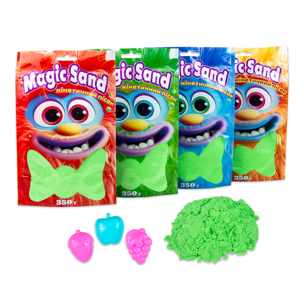 Фото, Видеообзоры кінетичний пісок strateg magic sand в пакеті 39402-2 зелений, 0,350 кг