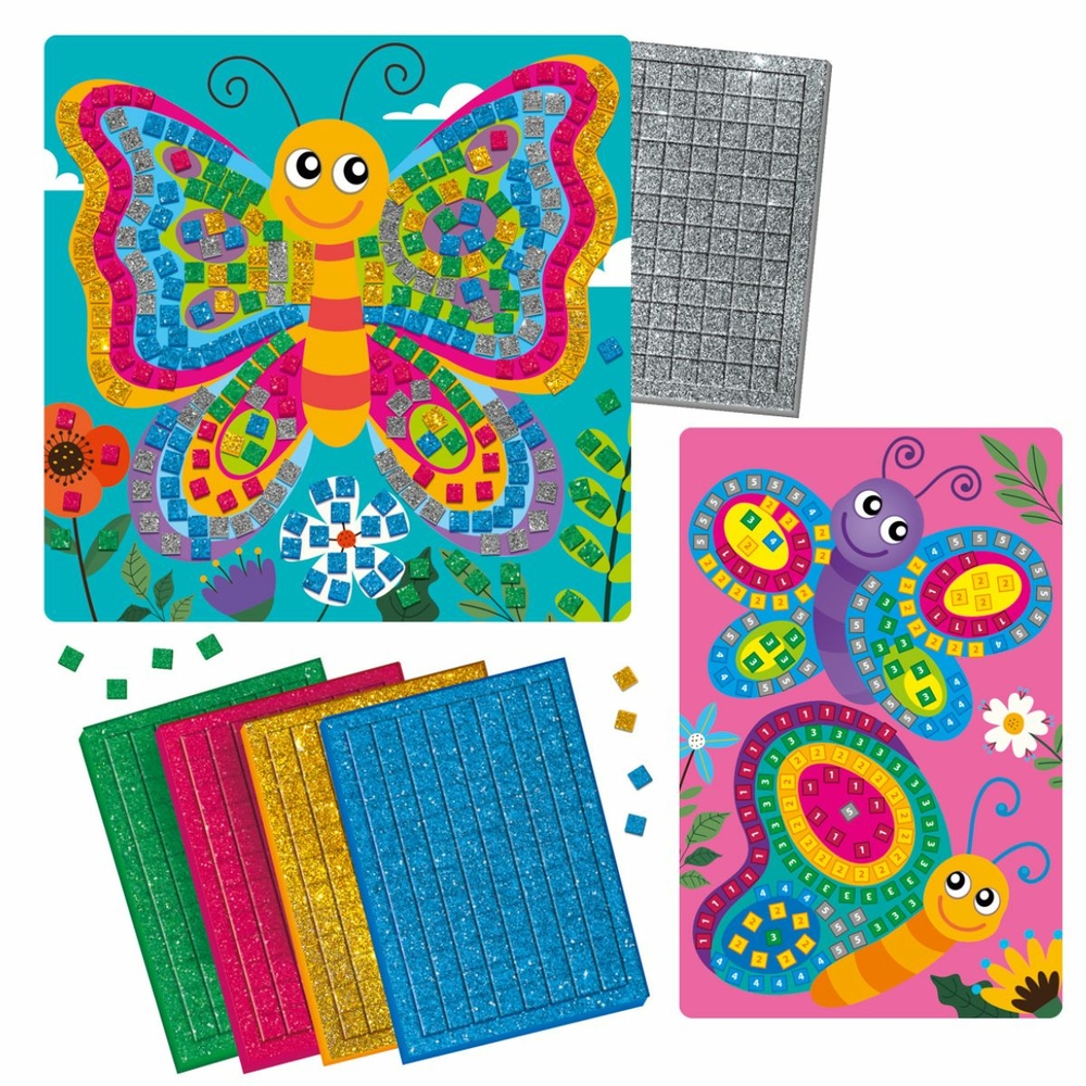 Фото, Видеообзоры набір для творчості vladi toys зі блискучою мозаїкою «метелики» vt4511-15