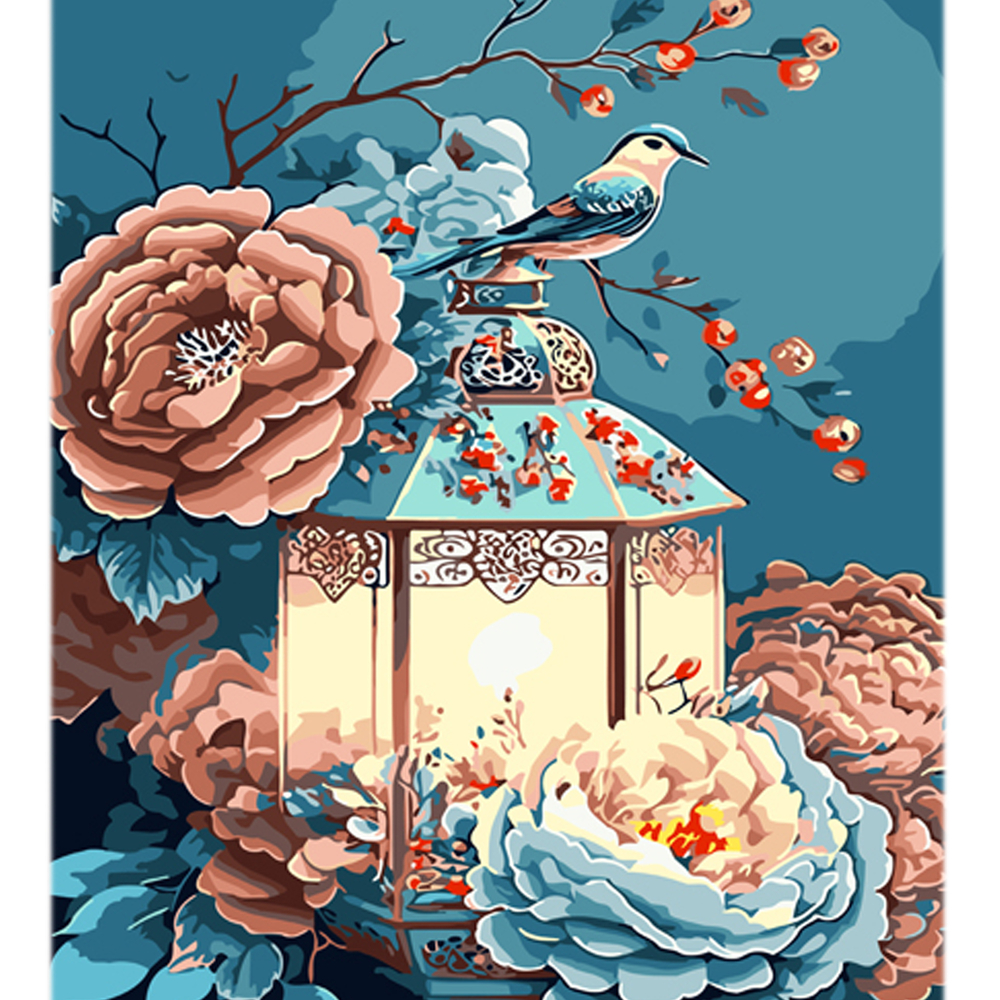 Фото, Відеоогляди картина за номерами strateg преміум вінтажний ліхтар з лаком та з рівнем розміром 30х40 см (ly16)