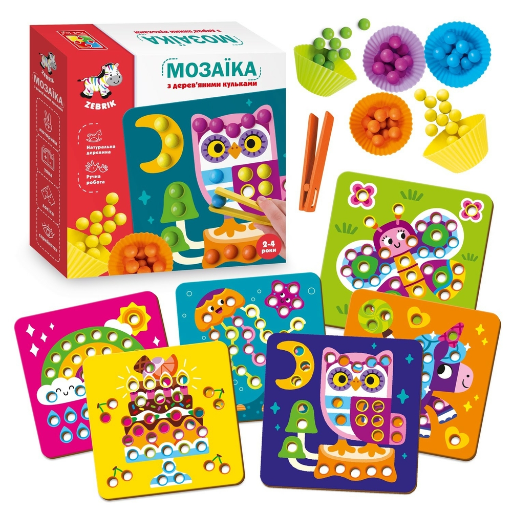 Фото, Видеообзоры мозаїка з дерев'яними кульками «доповни картинку» zb2002-08