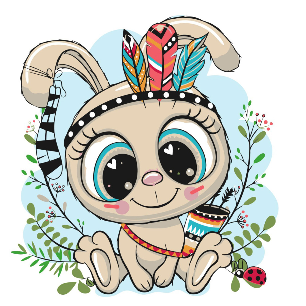 Фото, Відеоогляди картина за номерами strateg преміум зайченя та пір'я з лаком розміром 30х30 см es045