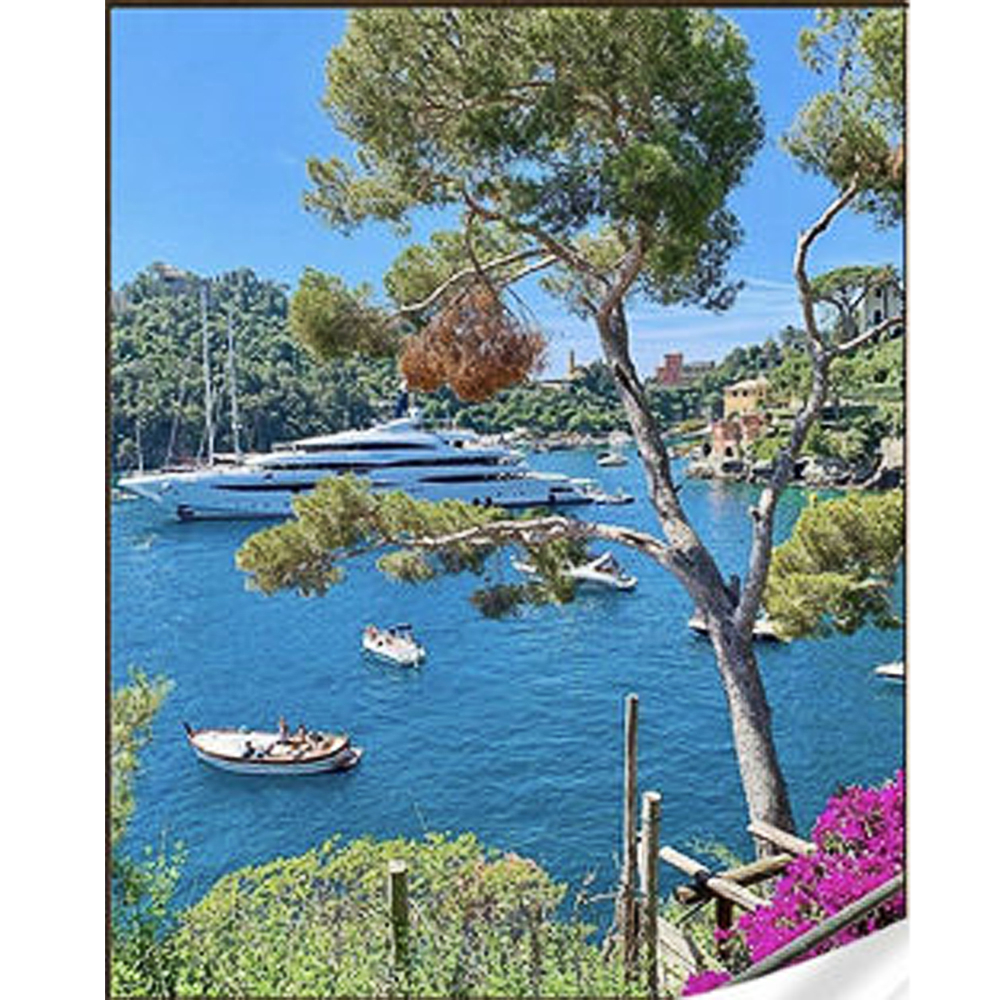 Фото, Відеоогляди алмазна мозаїка strateg преміум човни на воді розміром 30х40 см (gm86067)