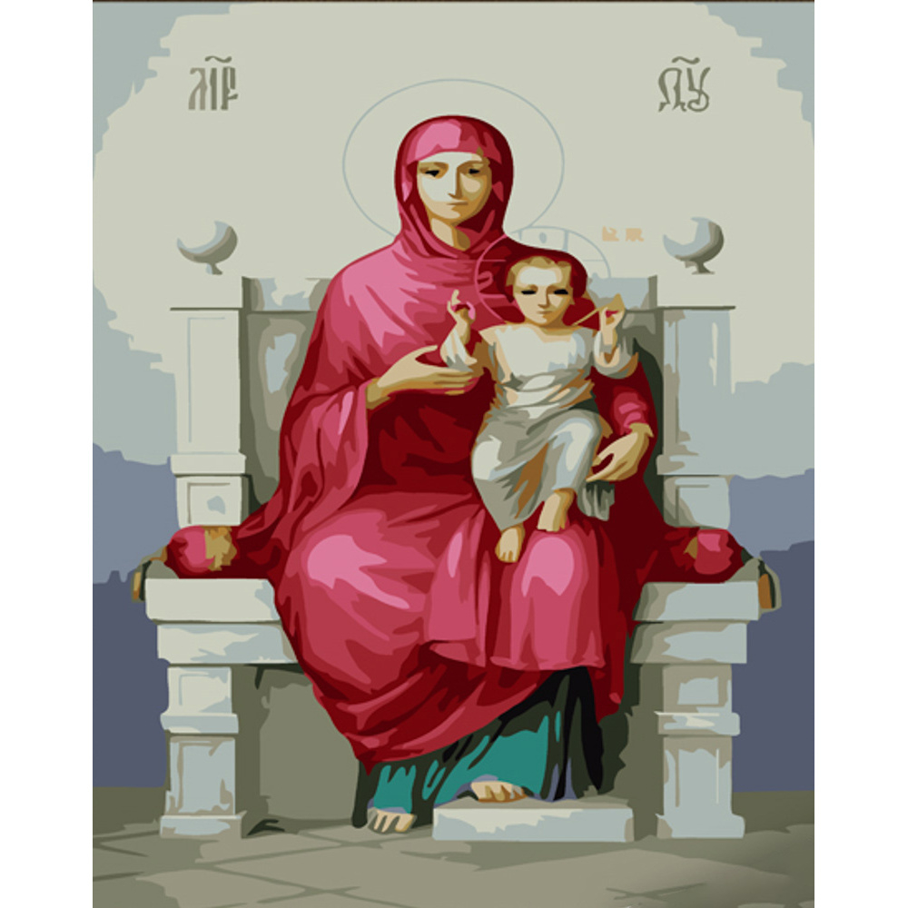 Фото, Видеообзоры картина за номерами strateg преміум всецариця з лаком розміром 30х40 см (ss6767)