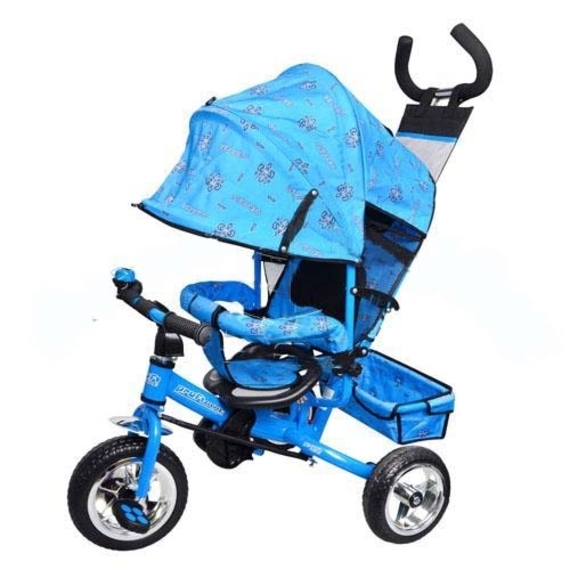 Велосипед М 5363-1 (1шт) EVA Foam, три колеса, колясочный, голубой, усиленная двойная ручка