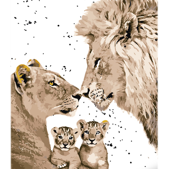 Картина за номерами Strateg ПРЕМІУМ Королевська сім'я з лаком та з рівнем розміром 30х40 см (LY40)