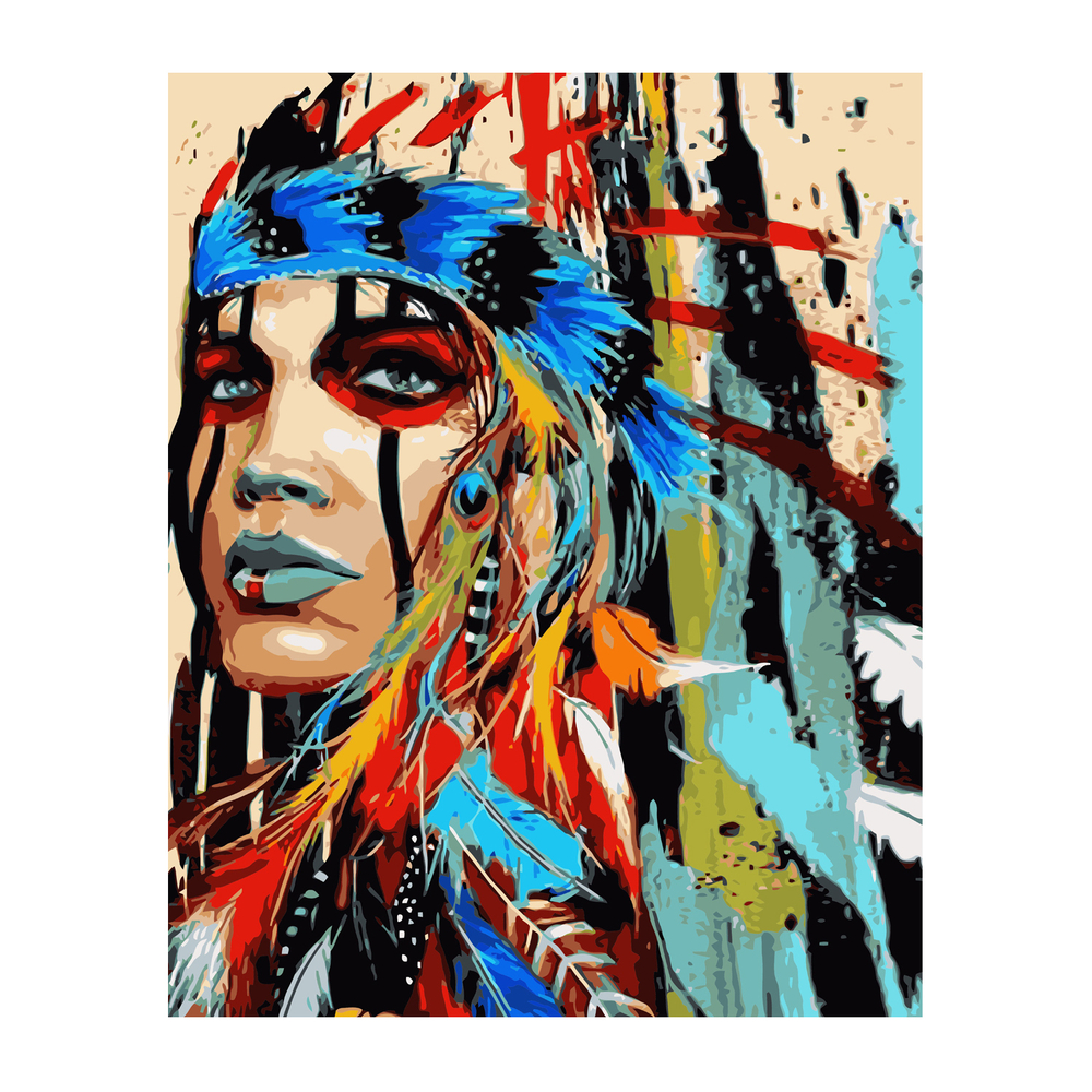 Фото, Видеообзоры картина за номерами strateg преміум indian women з лаком розміром 40х50 см va-2858