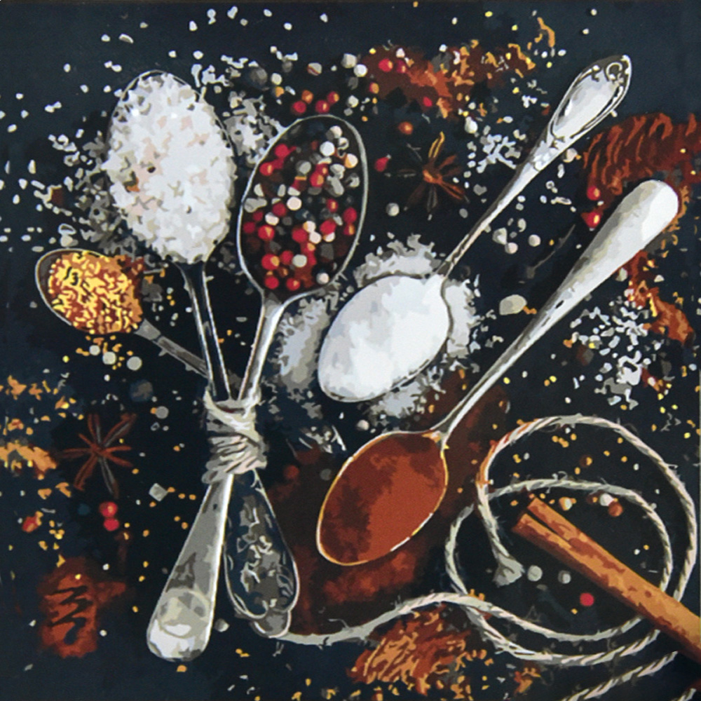 Фото, Видеообзоры картина за номерами strateg   барвисті спеції розміром 50х50 см (aa004)