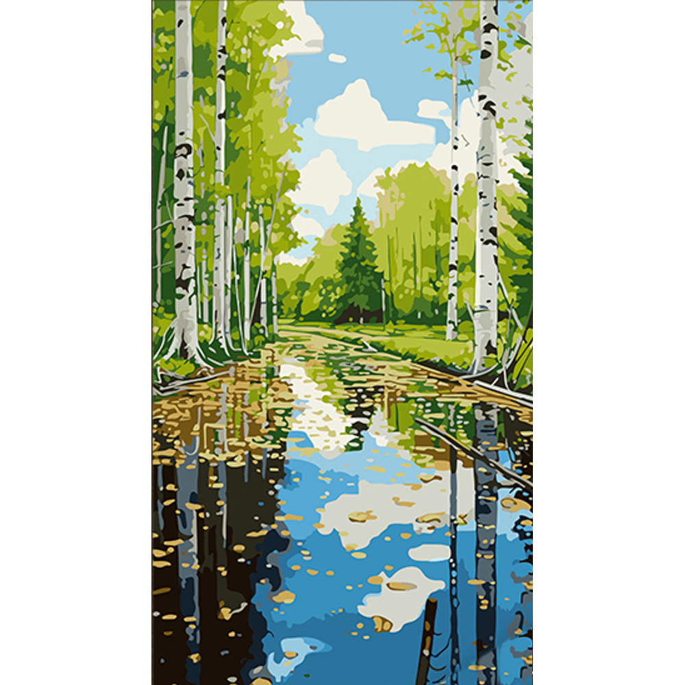 Фото, Відеоогляди картина за номерами strateg березовий гай розміром 50х25 см (ww163)