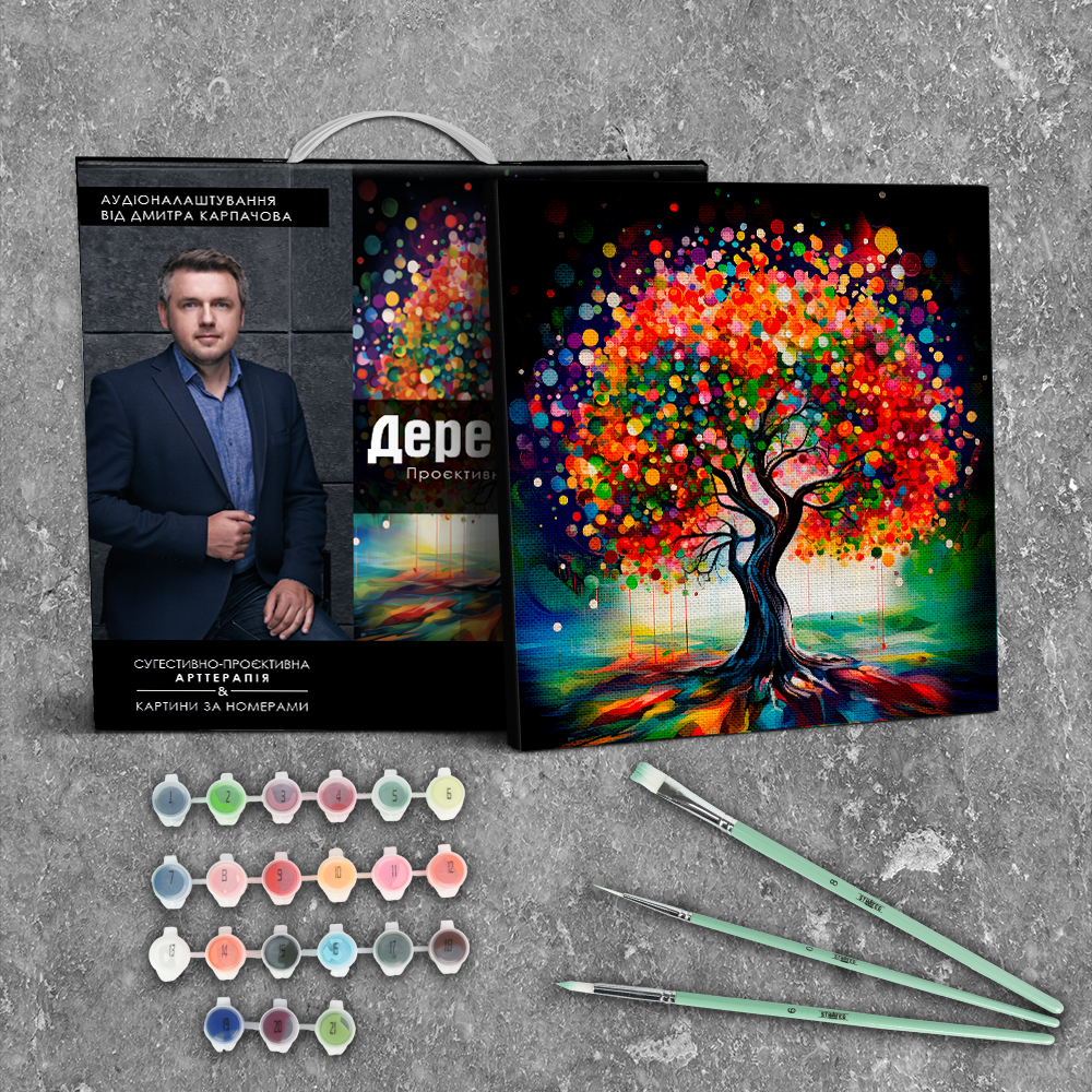 Фото, Видеообзоры картина за номерами "дерево змін" проєктивна картина. сюжет № 4 розміром 40х40 см (av4040-24)