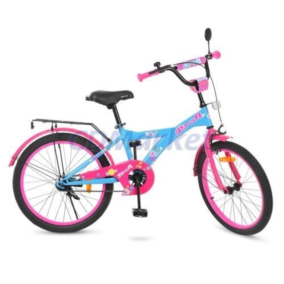 Велосипед дитячий PROF1 20д. T2064 (1шт) Original girl,голубо-розов.,звонок,подножка
