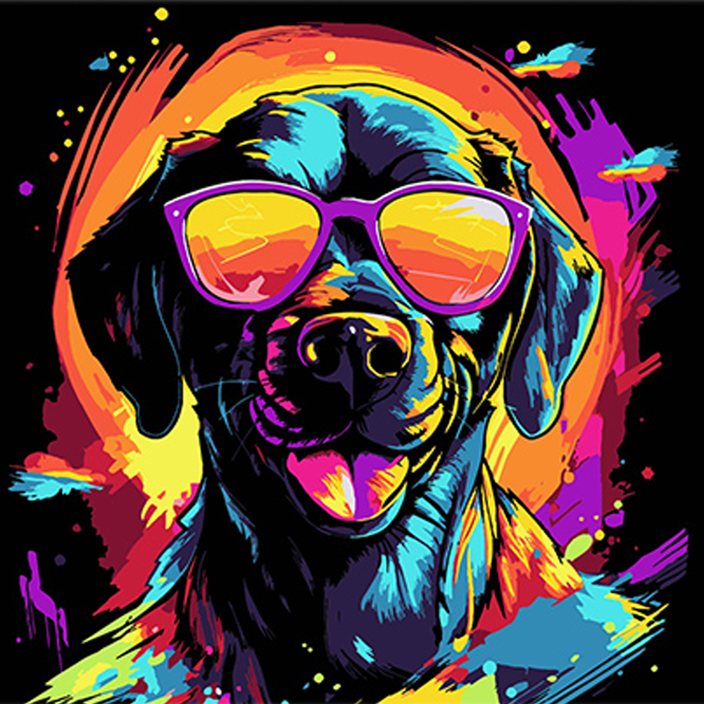 Фото, Відеоогляди картина за номерами strateg преміум яскравий вірний друг на чорному фоні розміром 30х30 см (sh3030-15)