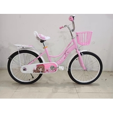 Дитячий двоколісний велосипед JXBB 20" рожевий, кошик дзвінок підніжка