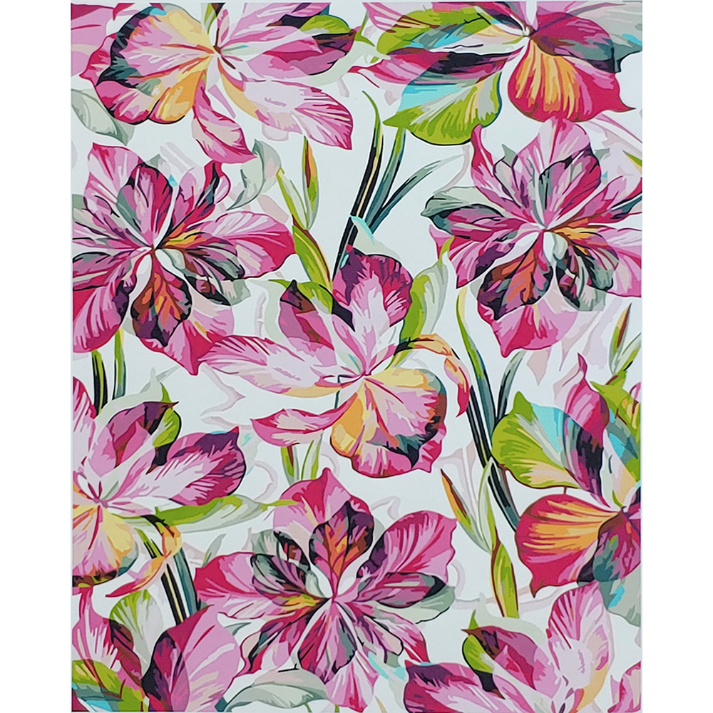 Фото, Видеообзоры картина за номерами strateg преміум яскраві іриси з лаком розміром 40х50 см (sy6853)