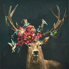 Картина за номерами Strateg   Олень з квітами розміром 50х50 см (AA007)