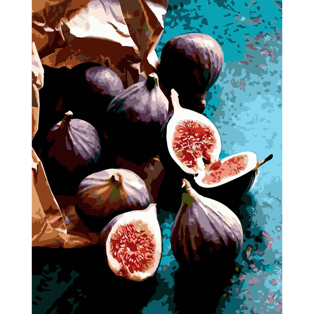 Фото, Відеоогляди картина за номерами strateg преміум інжир з лаком розміром 40х50 см (sy6644)