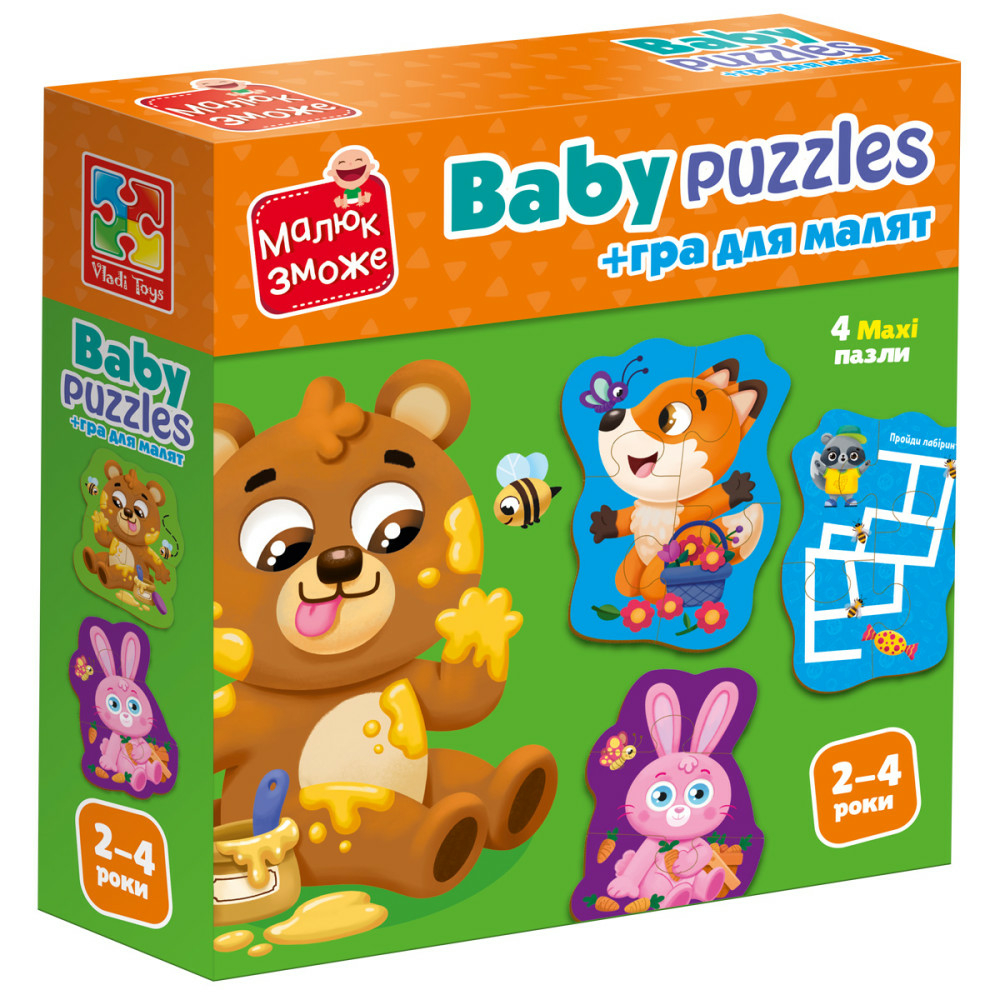 Фото, Відеоогляди гра розвиваюча vladi toys пазли картонні з грою. лісові звірі. vt1722-26