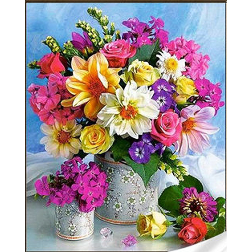 Фото, Видеообзоры алмазна мозаїка strateg преміум букет фантазія розміром 30х40 см (heg71981)