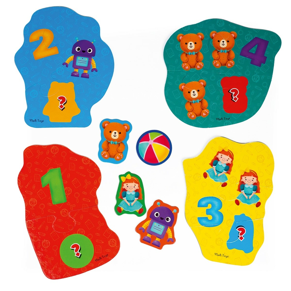 Фото, Відеоогляди пазли максі vladi toys картонні з грою малюк зможе «тварини. іграшки» vt1722-23